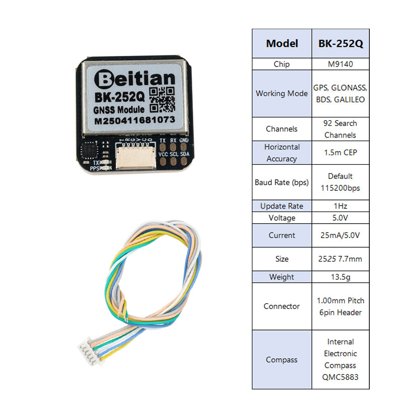 Drone Compass - Beitian BK-252Q Modulo GPS GNSS QMC5883
